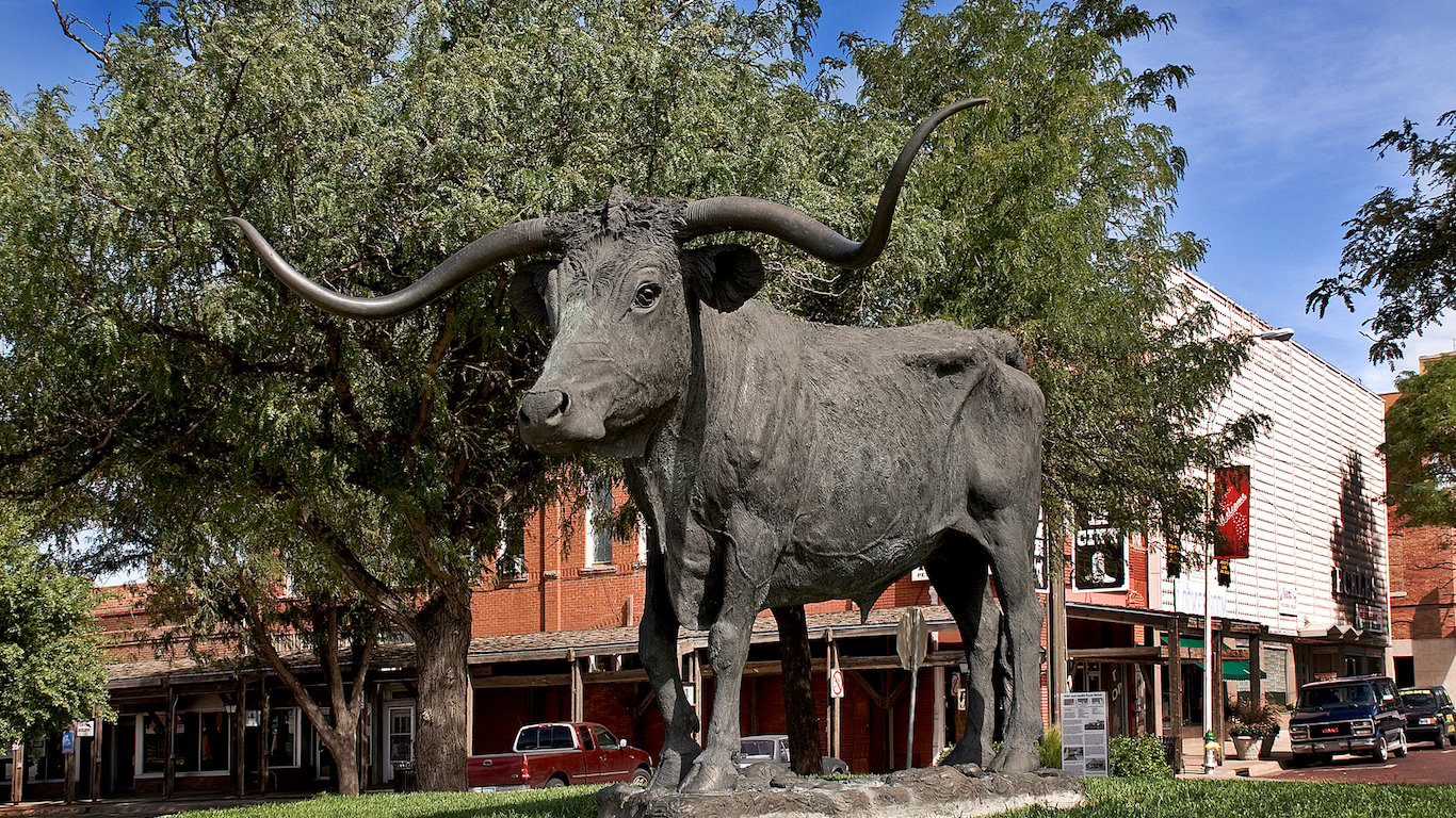 Longhorn Statue in Dodge City, Kansas